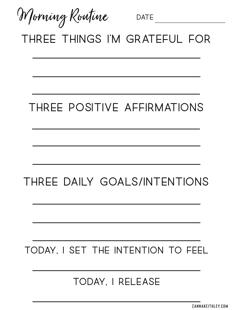 morning routine template