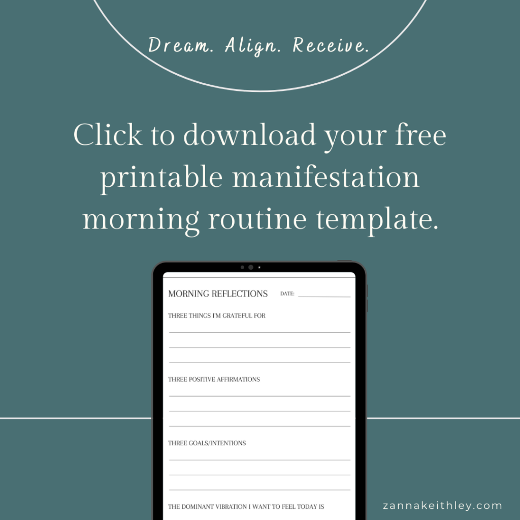 banner to download your free manifestation morning routine template