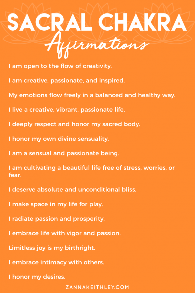 Sacral Chakra Affirmations