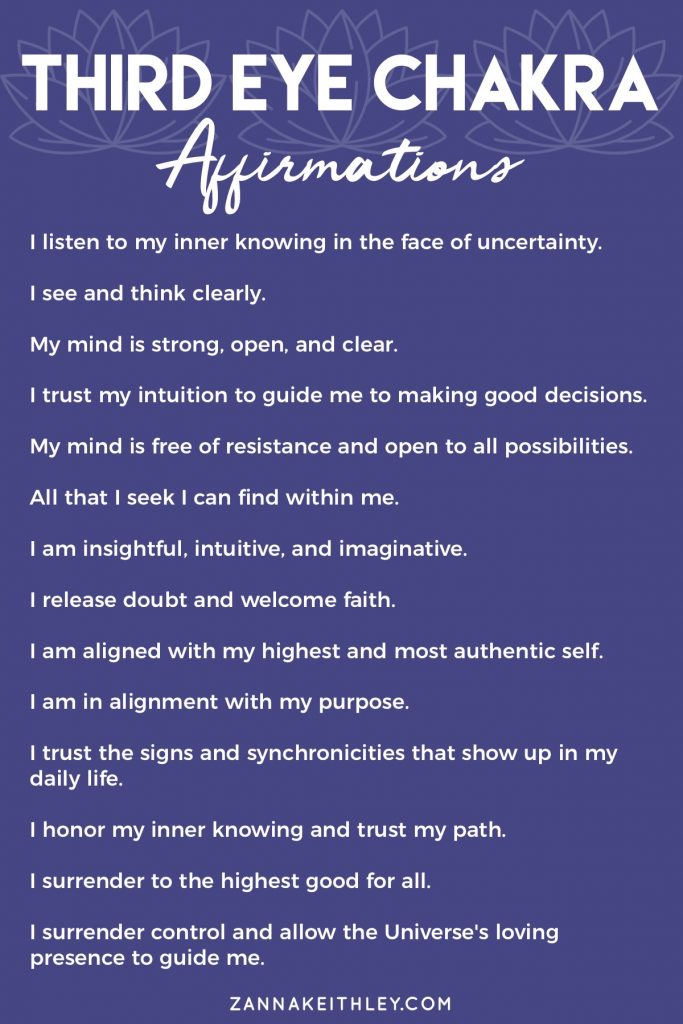 Third Eye Chakra Affirmations