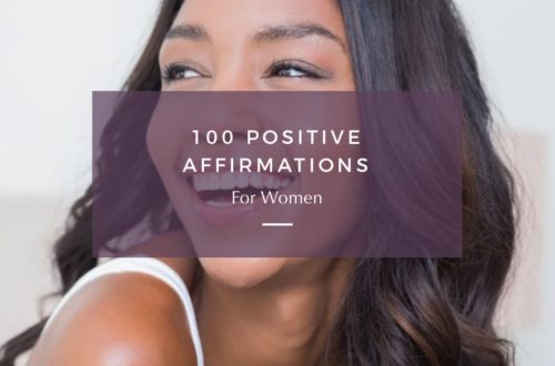 blog banner with title: 100 Positive Affirmations for Women