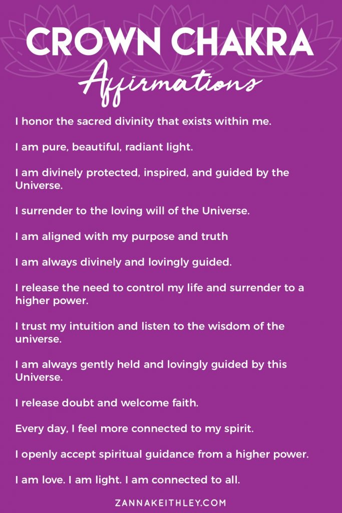 Crown Chakra Affirmations