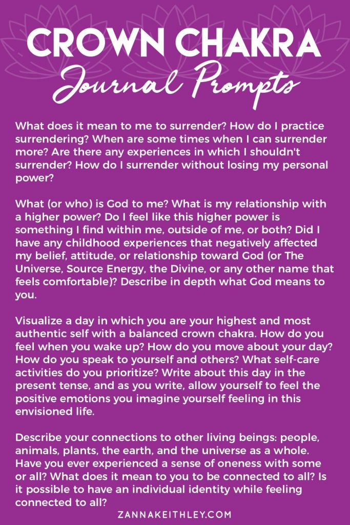 Crown Chakra Journal Prompts