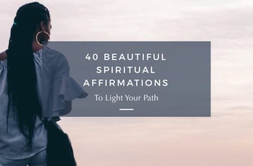 blog banner with title: 40 spiritual affirmations to light your path