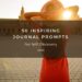 blog banner with title: 50 Inspiring Journal Prompts for Self-Discovery