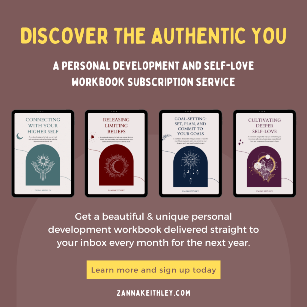 banner for authentic you, a self love workbook subscription service