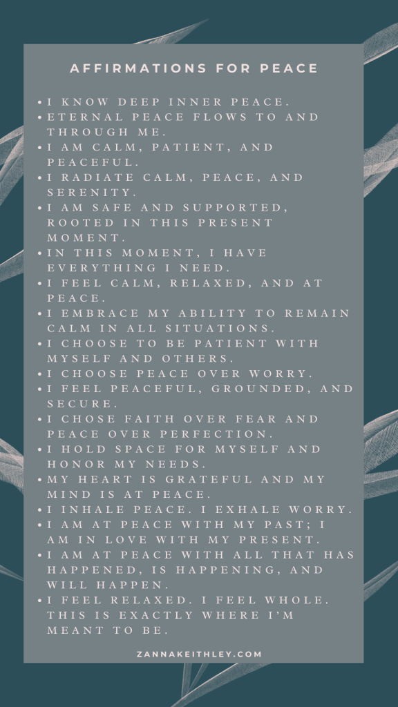 affirmations for peace