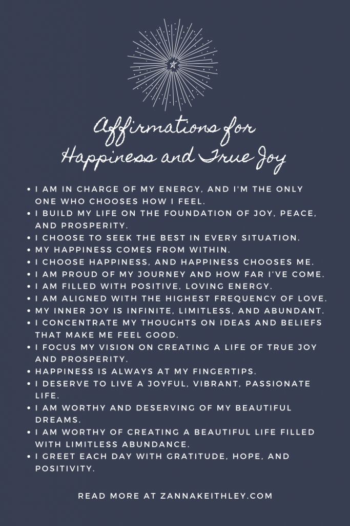 Affirmations for happiness and love for life –