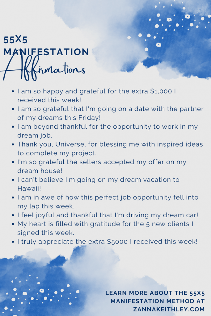 55x5 Manifestation Affirmations