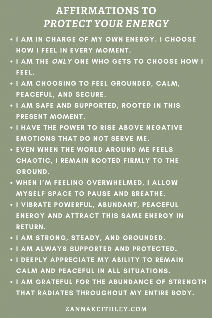 Affirmations to protect your energy