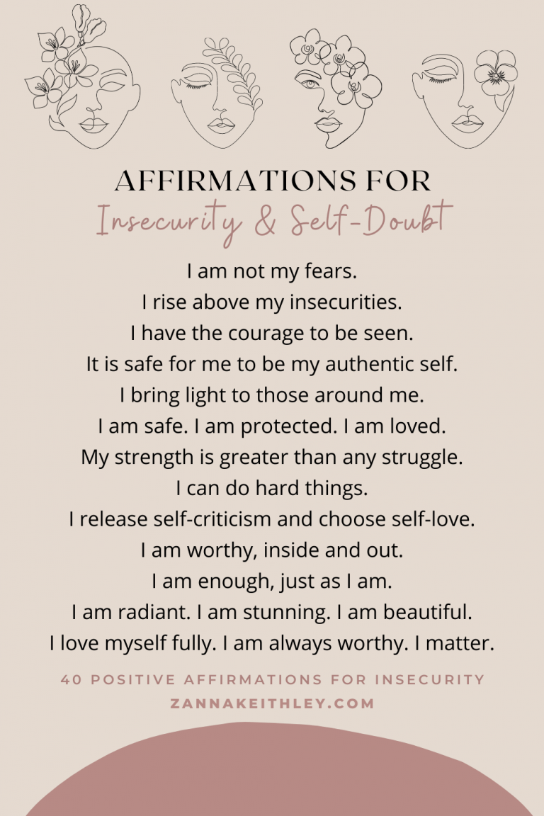 40 Positive Affirmations for Insecurity and Self-Doubt