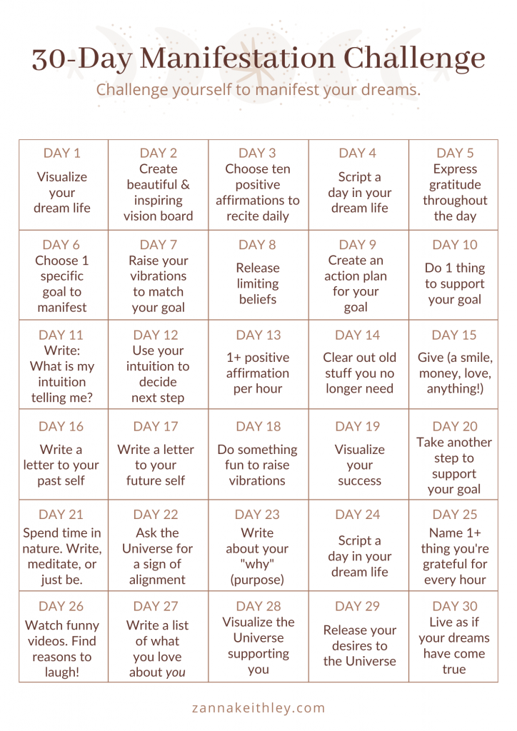 Manifestation Challenge: Free 30-Day Calendar
