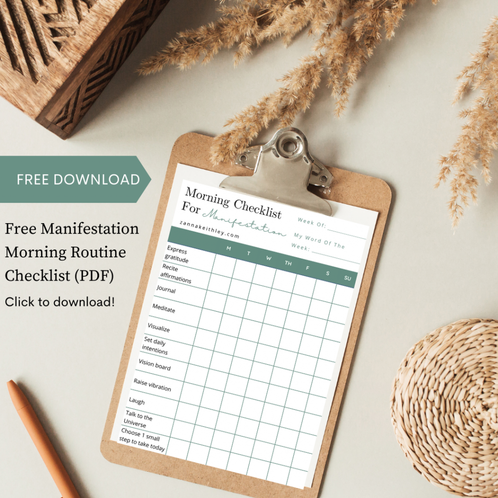 morning routine checklist manifestation free download