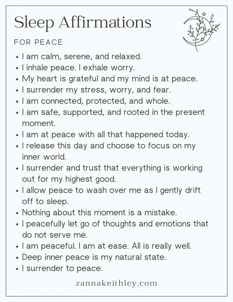 45 Sleep Affirmations For Peace, Gratitude & Manifestation