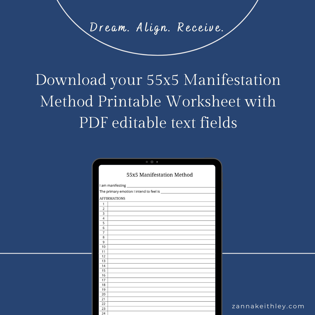 X Manifestation Method Worksheet Zanna Keithley