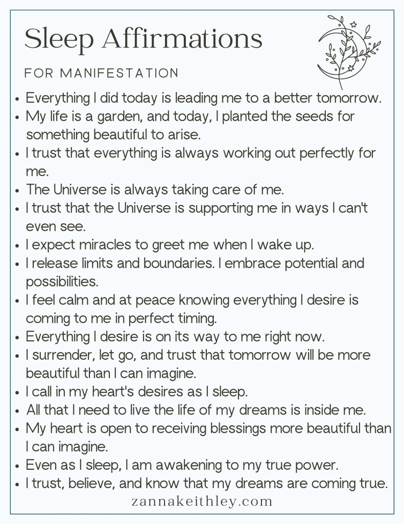 sleep affirmations for manifestation