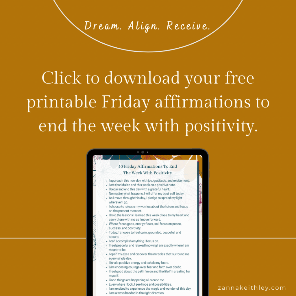 click to download free printable Friday affirmations