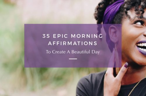 blog banner with title: 25 Epic Morning Affirmations to Create a Beautiful Day